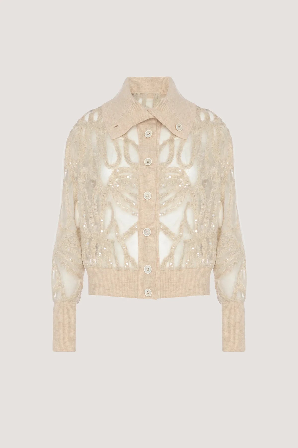 Giacca Bomber in Crystal-Organza Vaniglia