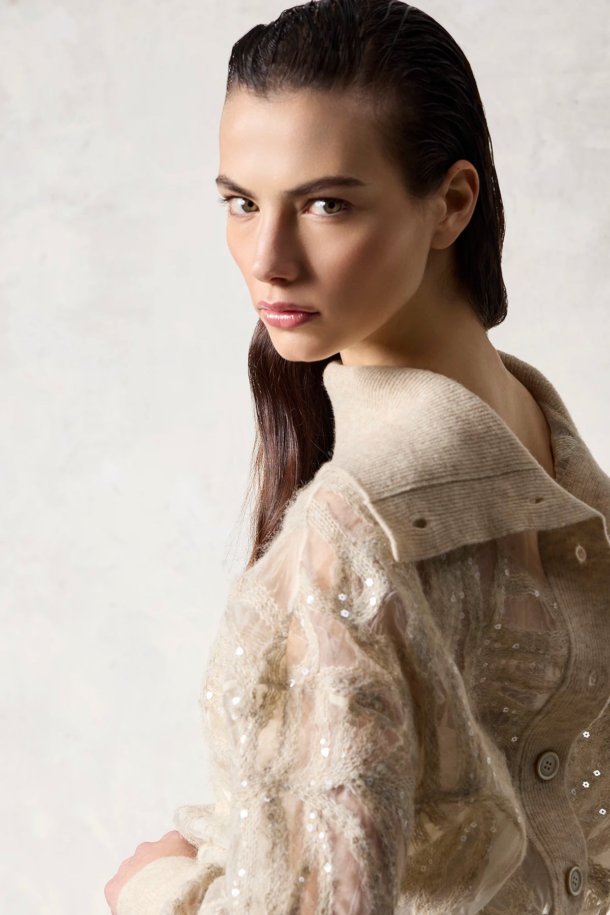Giacca Bomber in Crystal-Organza Vaniglia