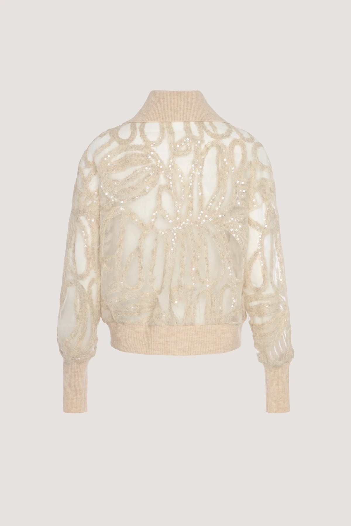 Giacca Bomber in Crystal-Organza Vaniglia