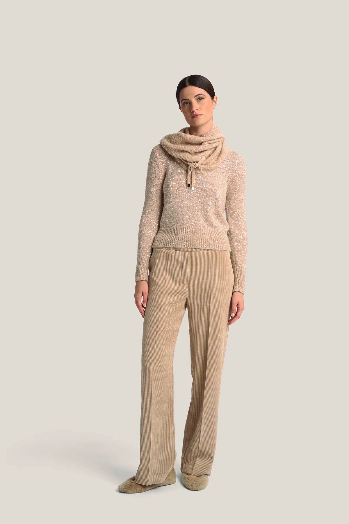 Pantalone dritto in velluto a coste Castoro