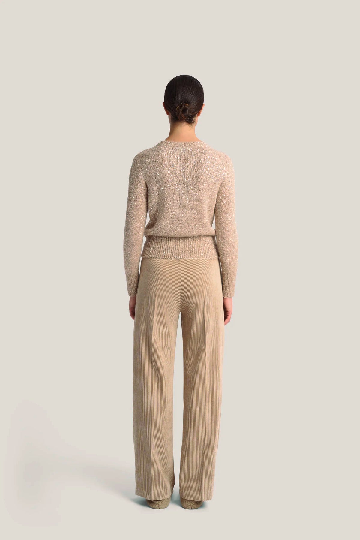 Pantalone dritto in velluto a coste Castoro