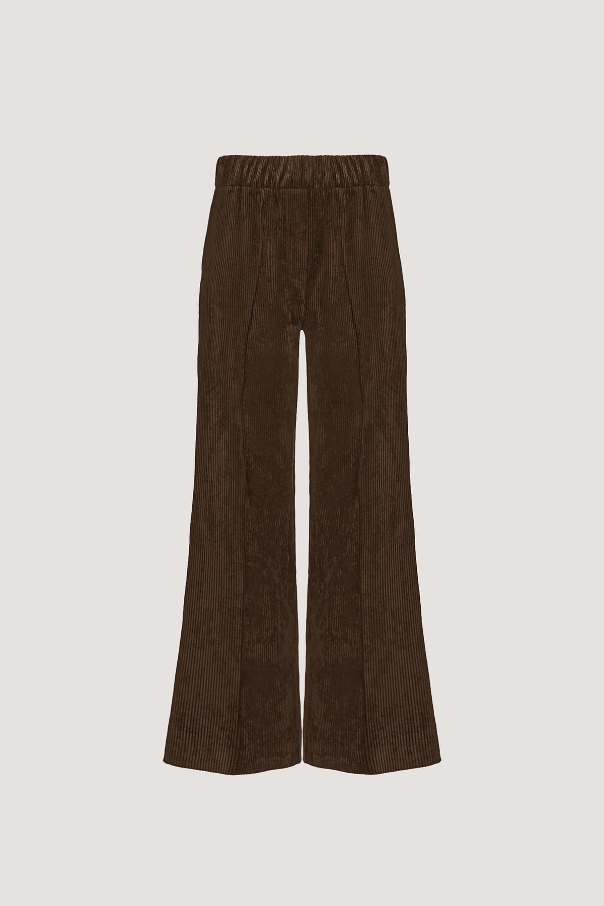Pantalone dritto in velluto a coste Cioccolato