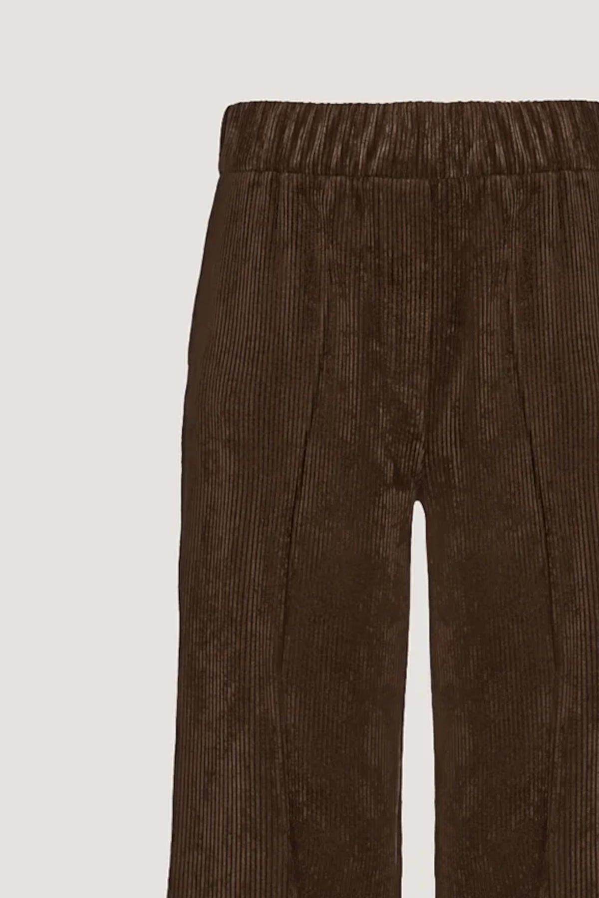 Pantalone dritto in velluto a coste Cioccolato