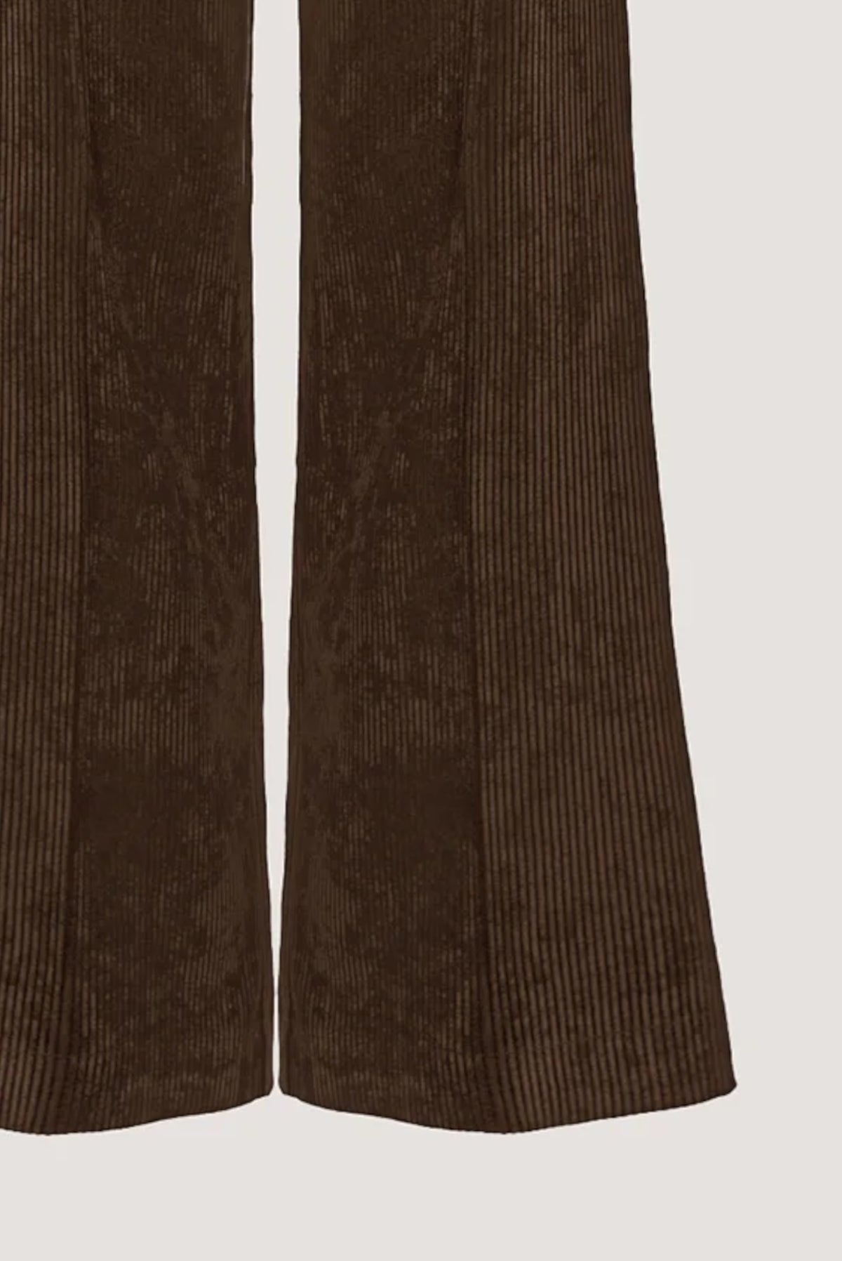 Pantalone dritto in velluto a coste Cioccolato