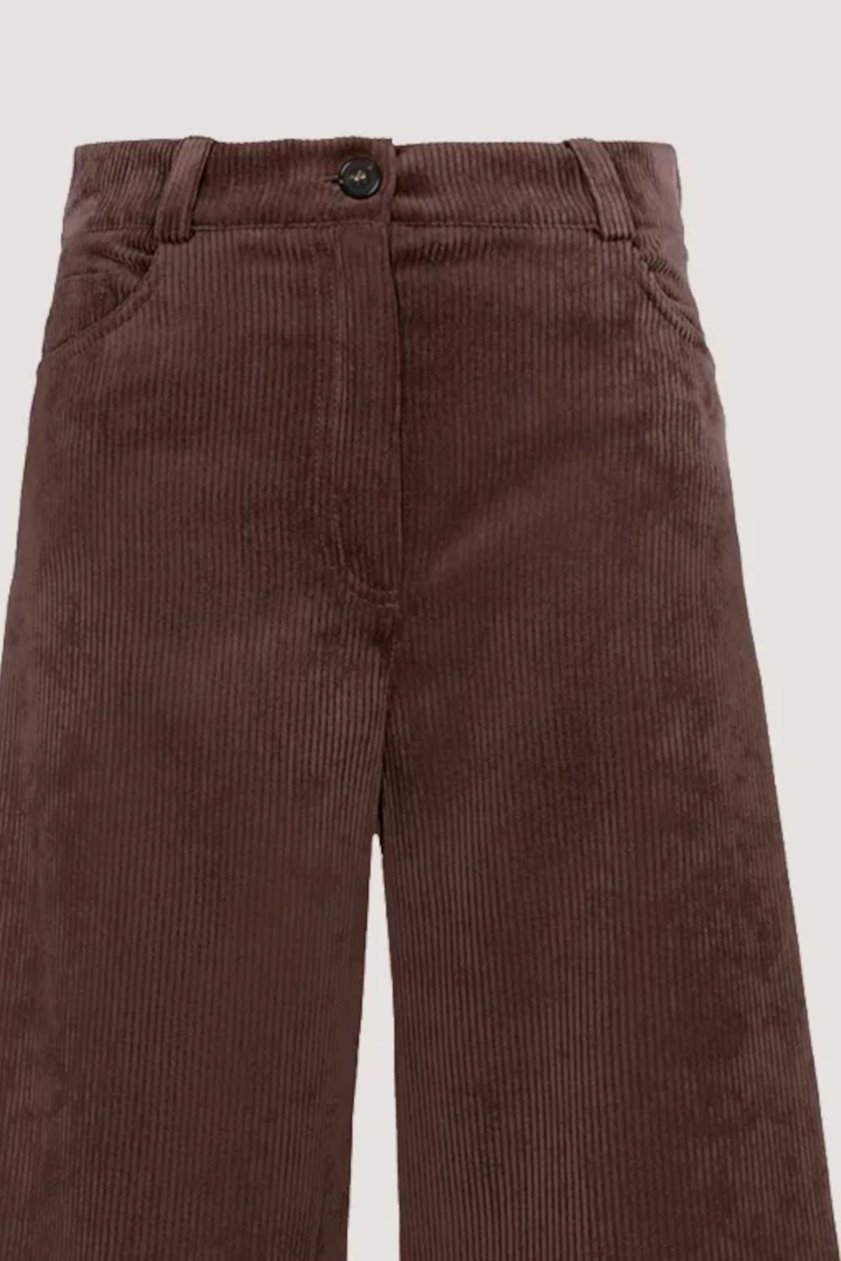 Pantalone larghissimo in velluto a coste Cioccolato