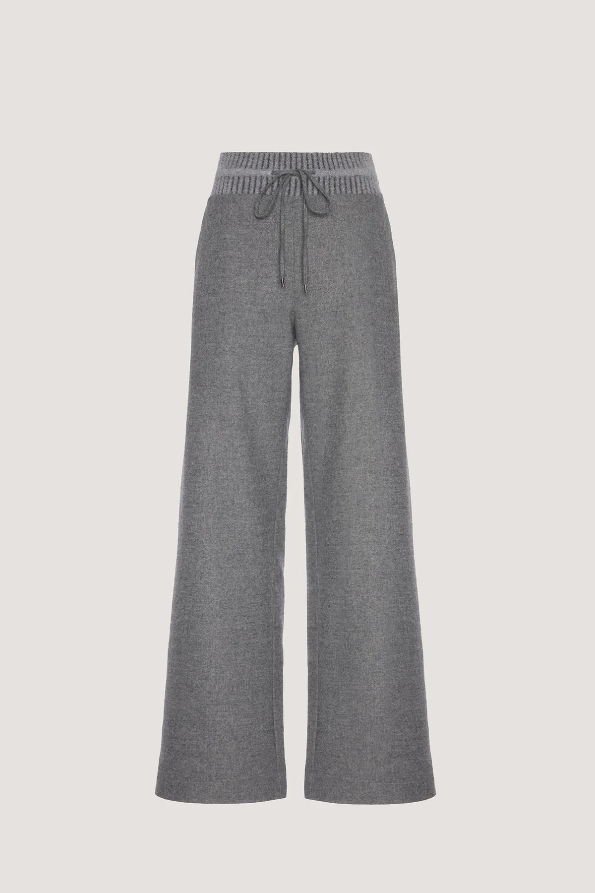 Pantalone in Flanella melange con baschina e coulisse Granito