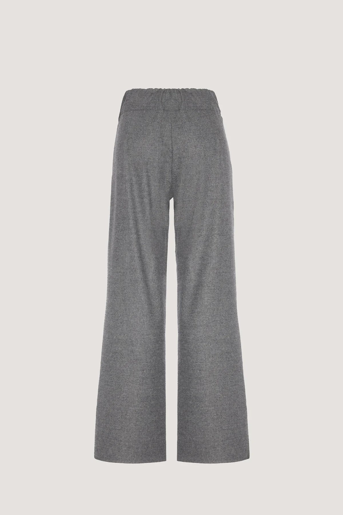 Pantalone in Flanella melange con baschina e coulisse Granito