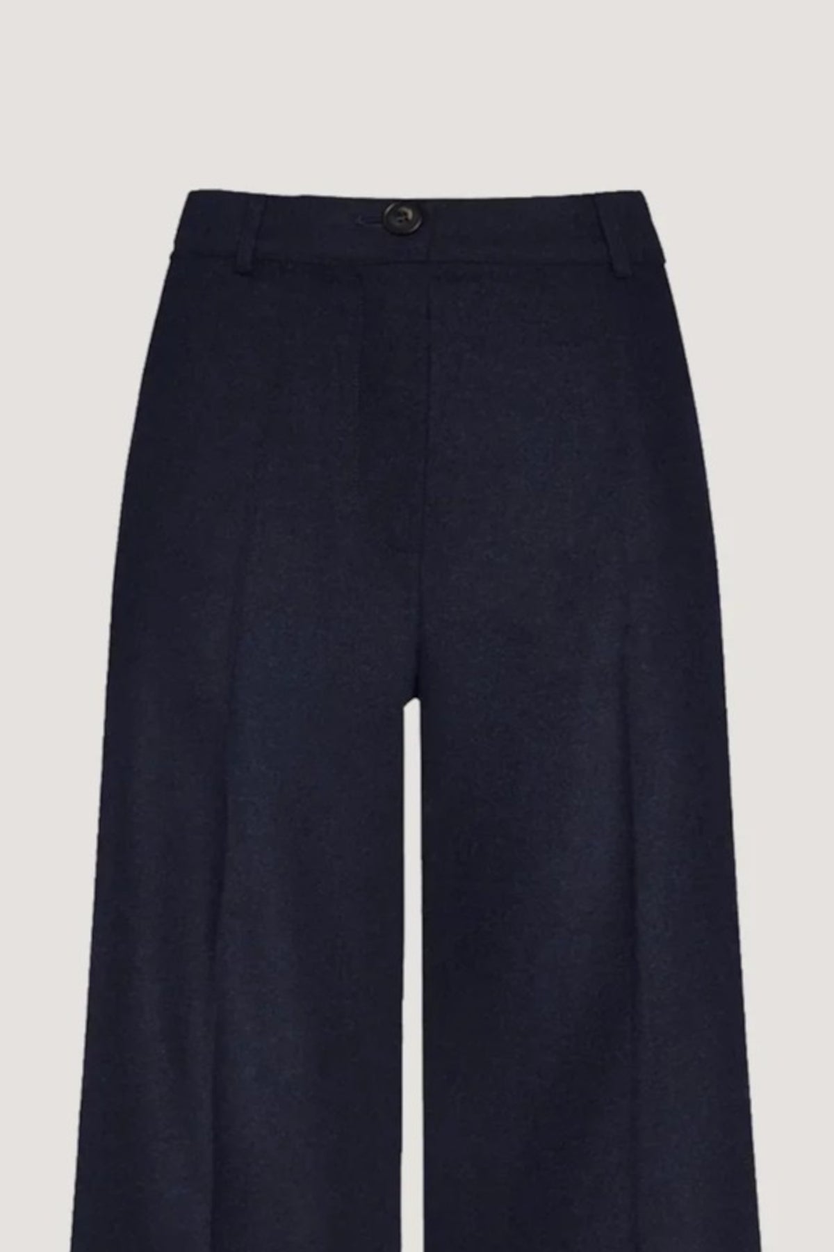 Pantalone a zampa in Flanella melange Blu