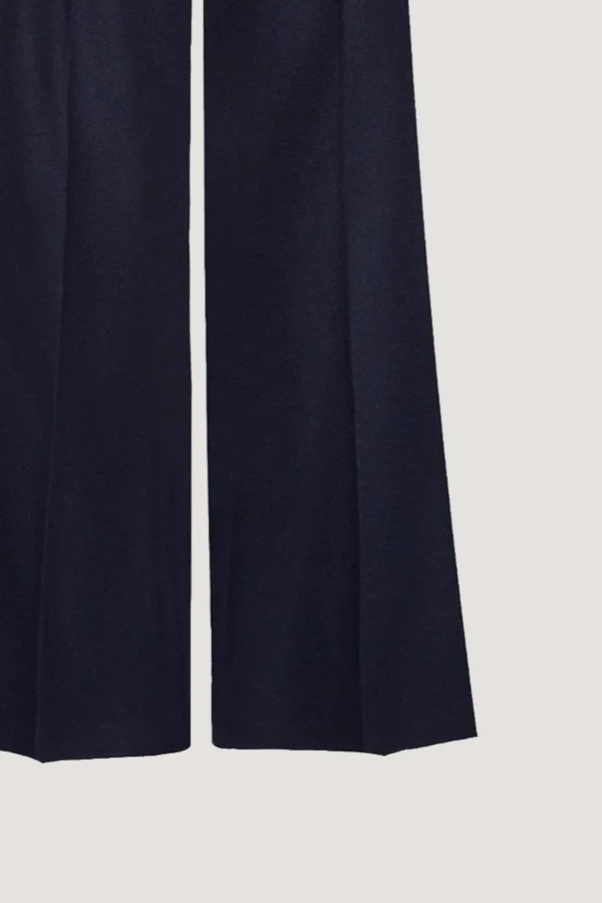 Pantalone a zampa in Flanella melange Blu