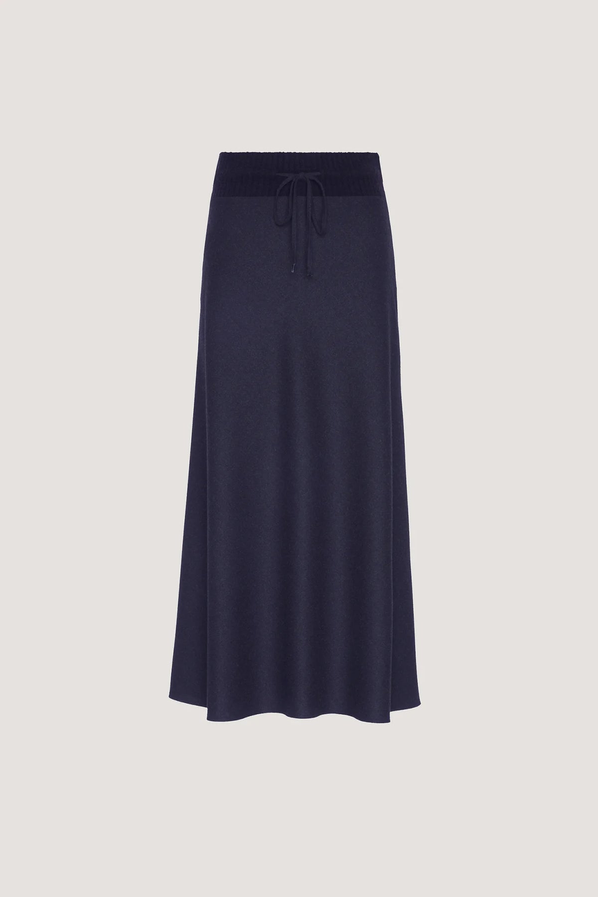 Gonna ampia in Flanella melange con baschina Blu