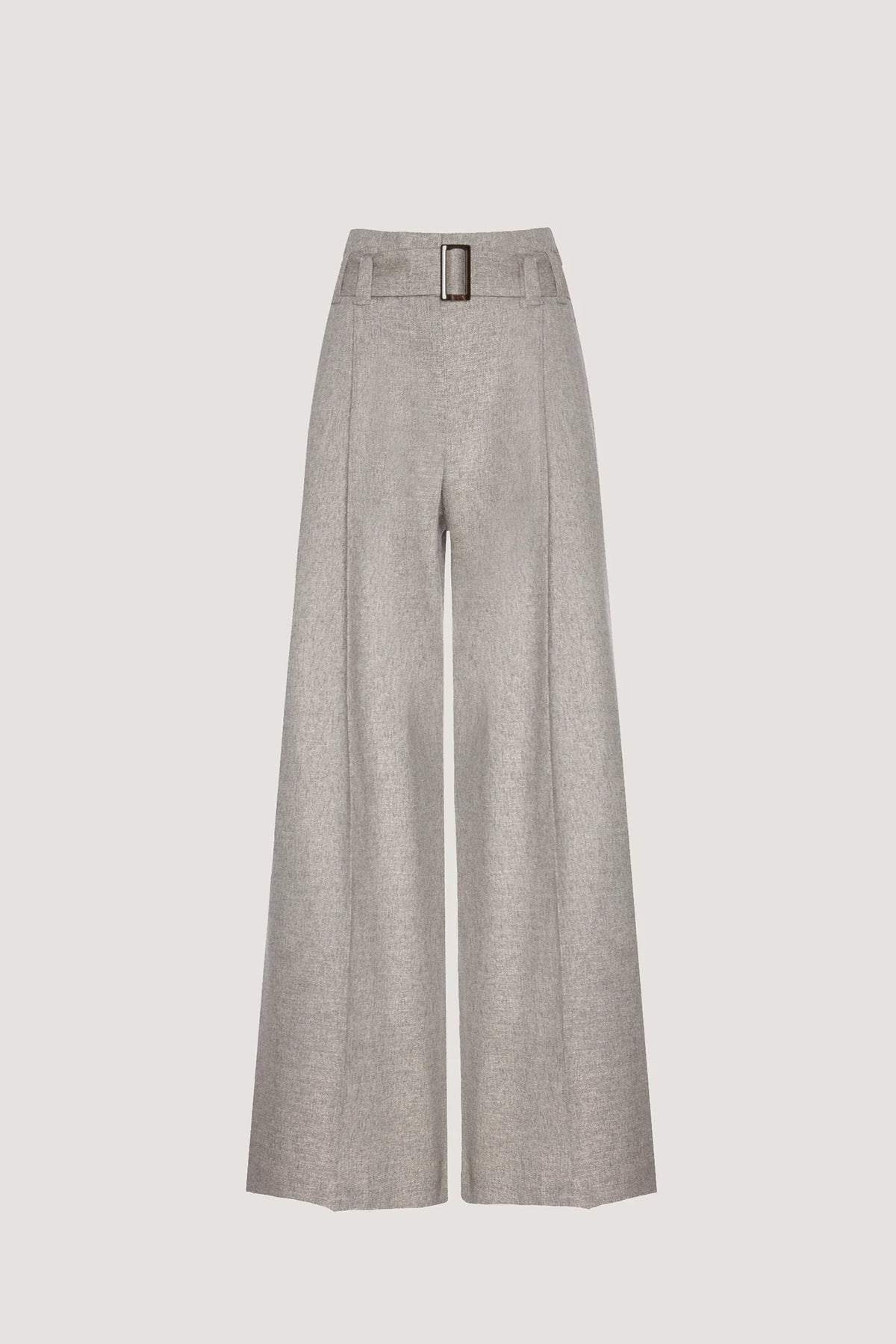 Pantalone ampio con piega e cintura in Flanella Metal Resina