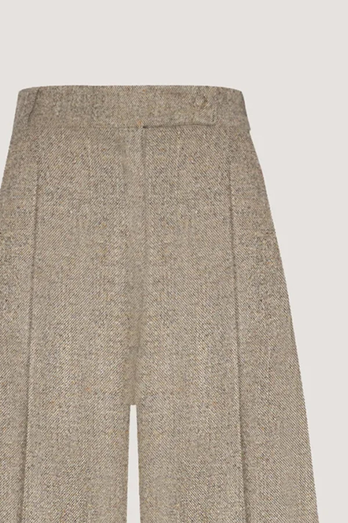 Pantalone ampio con piega in Tweed di Flanella Resina