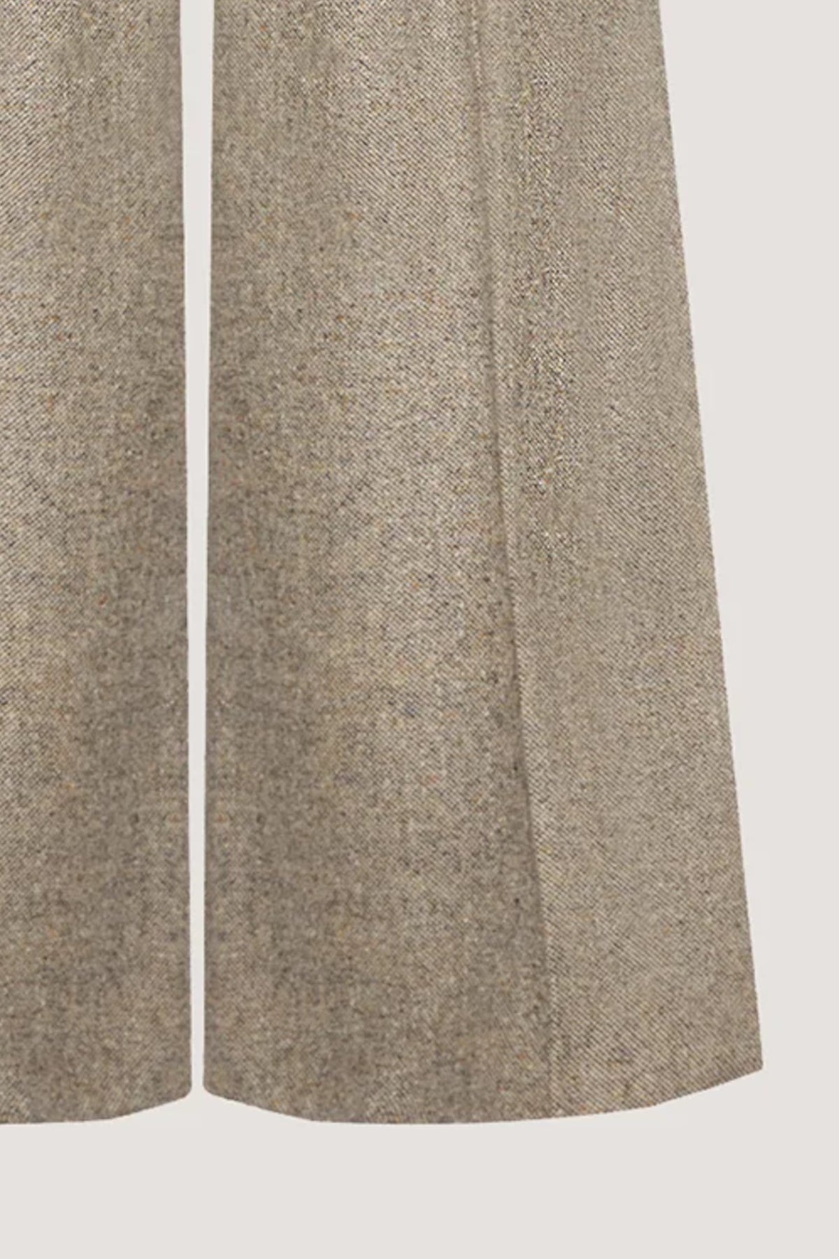 Pantalone ampio con piega in Tweed di Flanella Resina