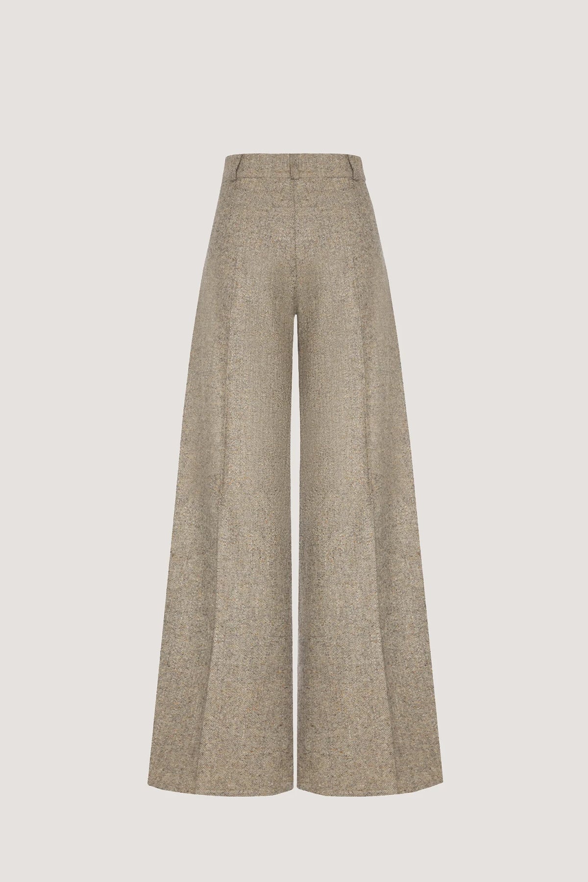 Pantalone ampio con piega in Tweed di Flanella Resina