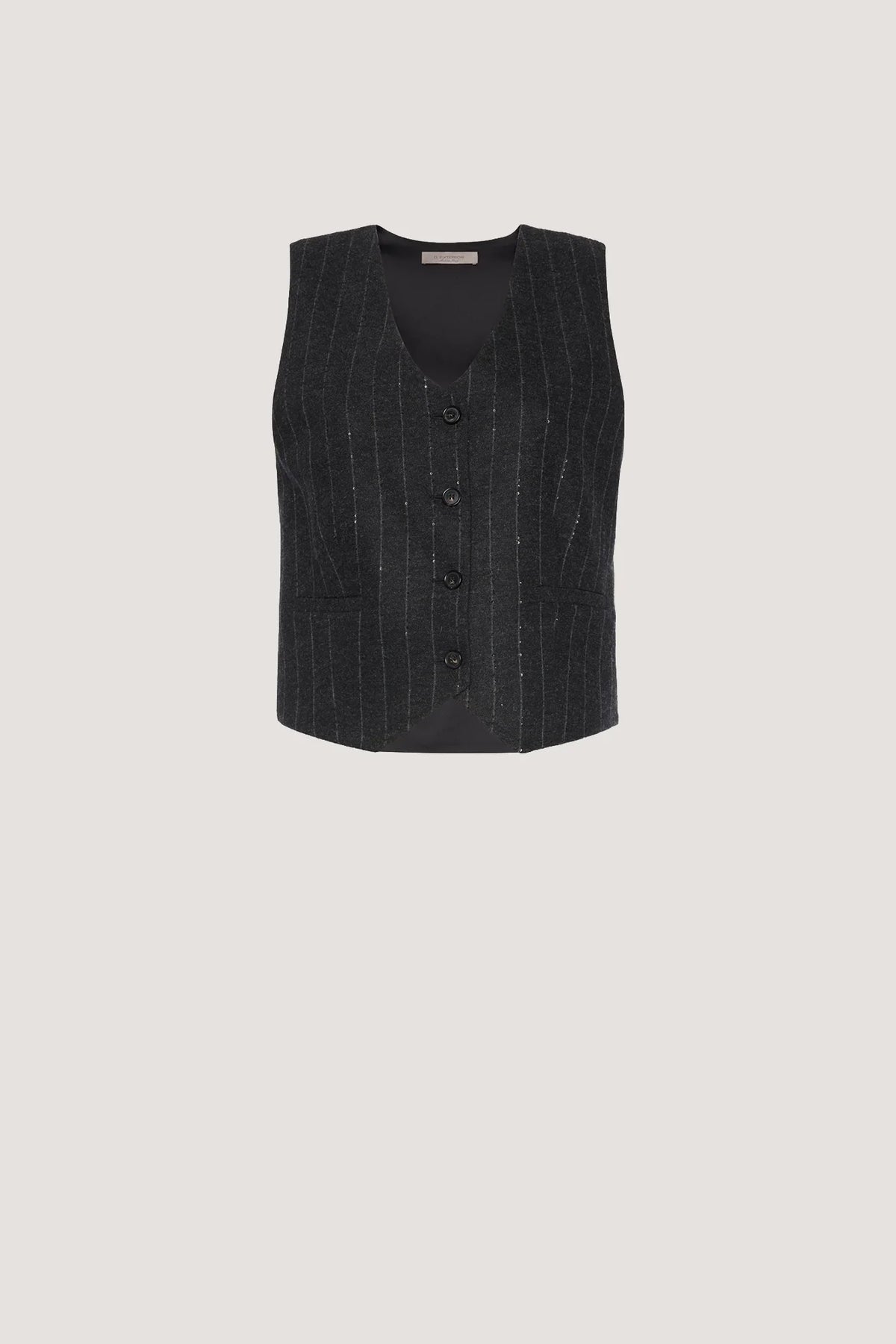 Gilet in Crystal-Gessato Antracite