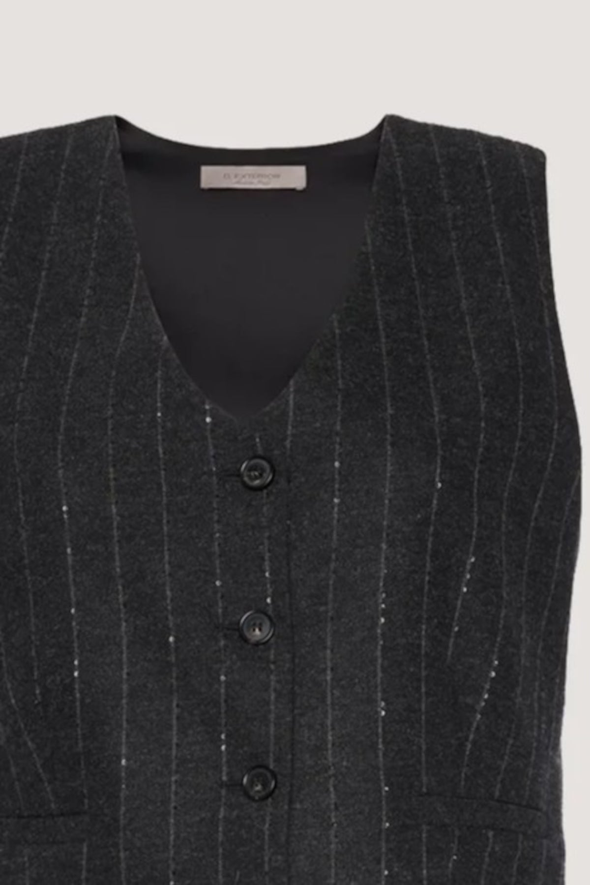 Gilet in Crystal-Gessato Antracite