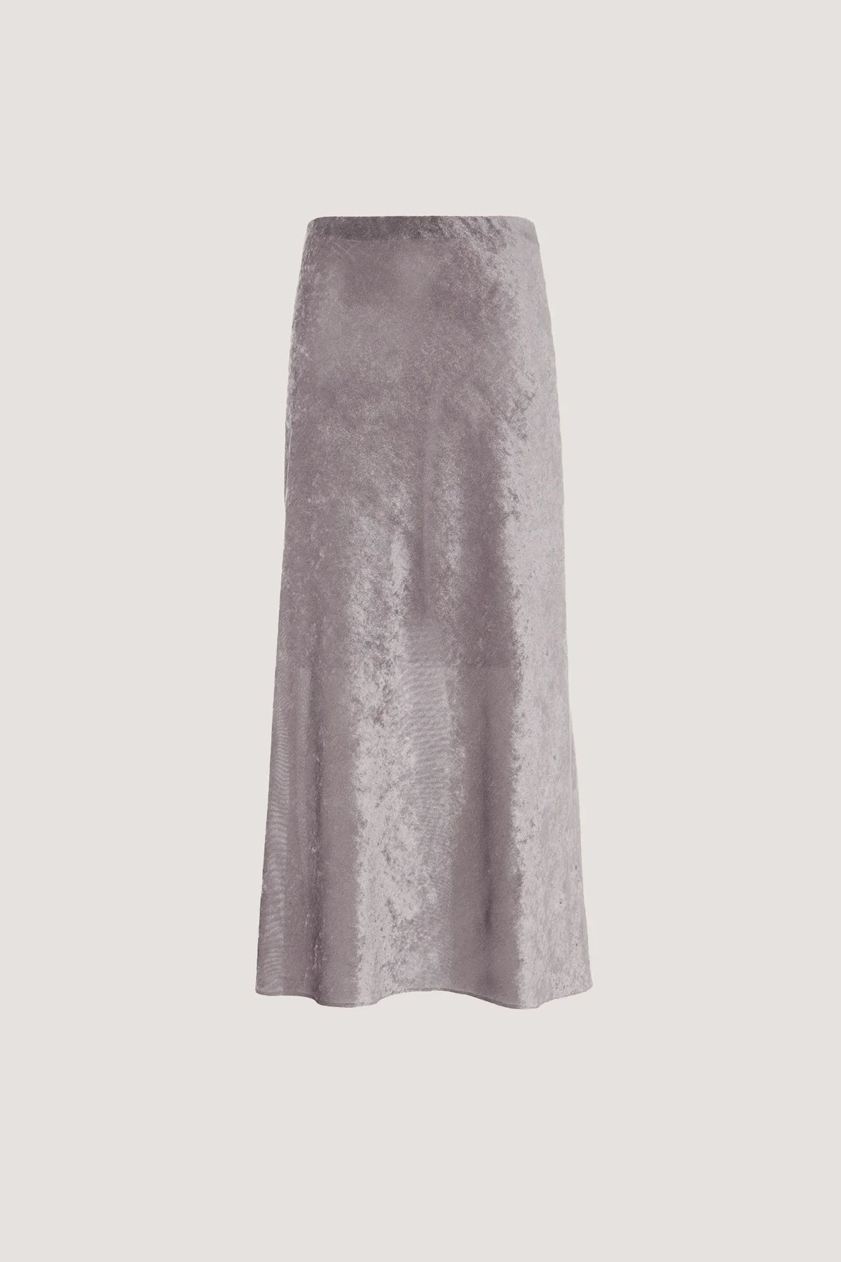 Gonna ampia in Tulle leggero floccato in velluto Granito
