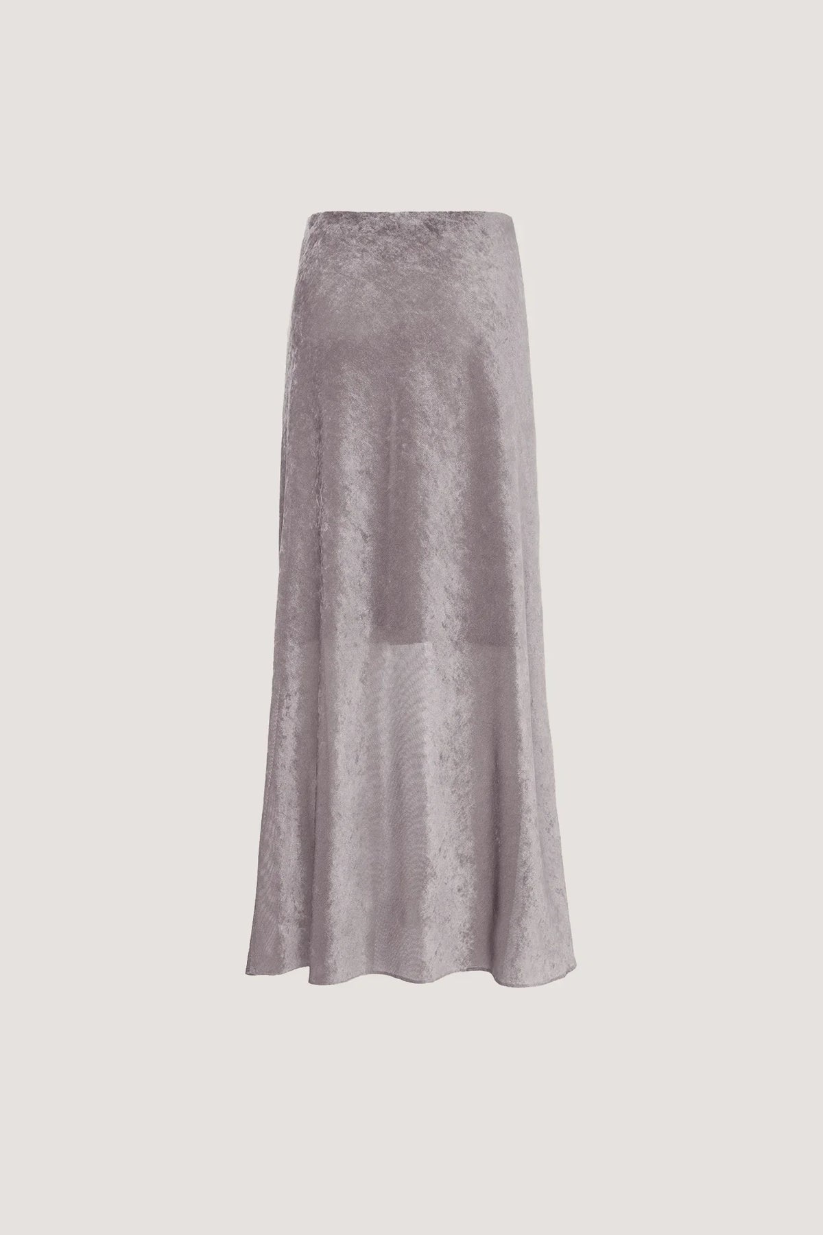 Gonna ampia in Tulle leggero floccato in velluto Granito