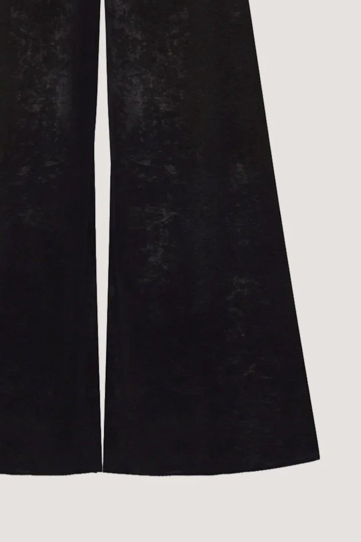 Pantalone larghissimo in Tulle leggero floccato in velluto Nero
