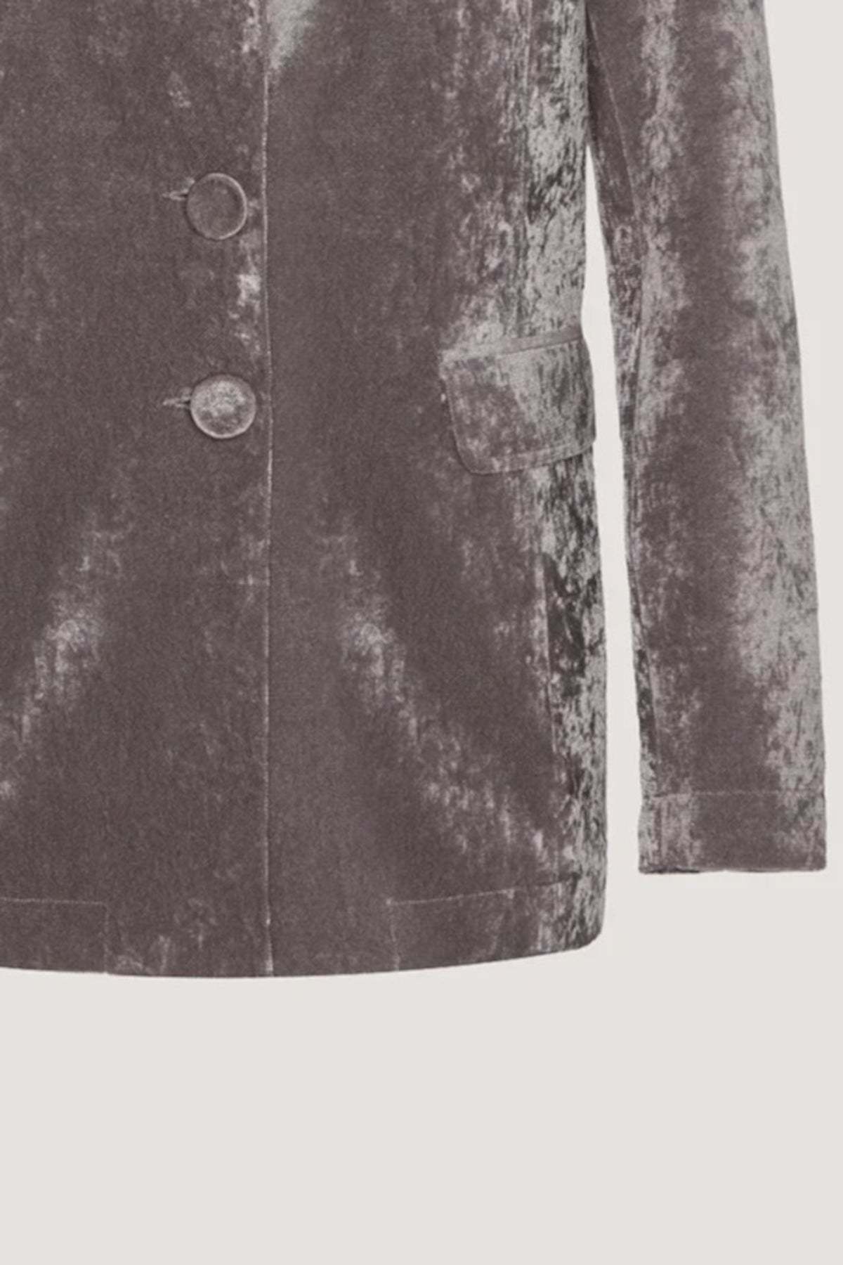 Giacca monopetto in Tulle leggero floccato in velluto Granito