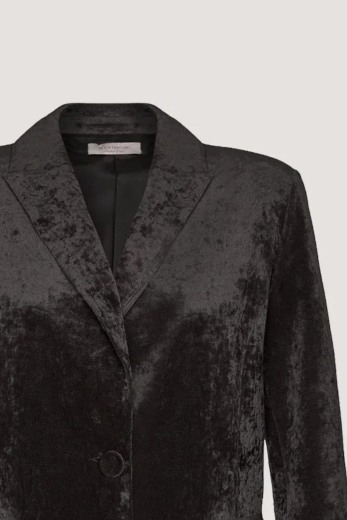 Giacca monopetto in Tulle leggero floccato in velluto Nero