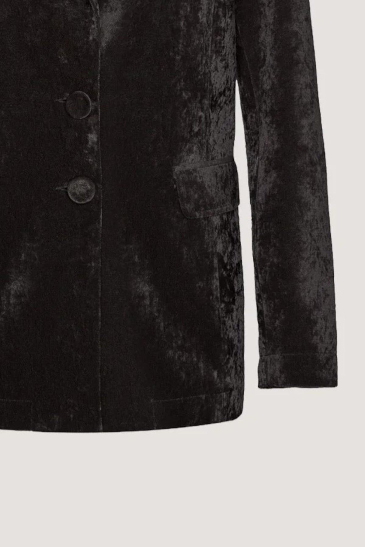 Giacca monopetto in Tulle leggero floccato in velluto Nero