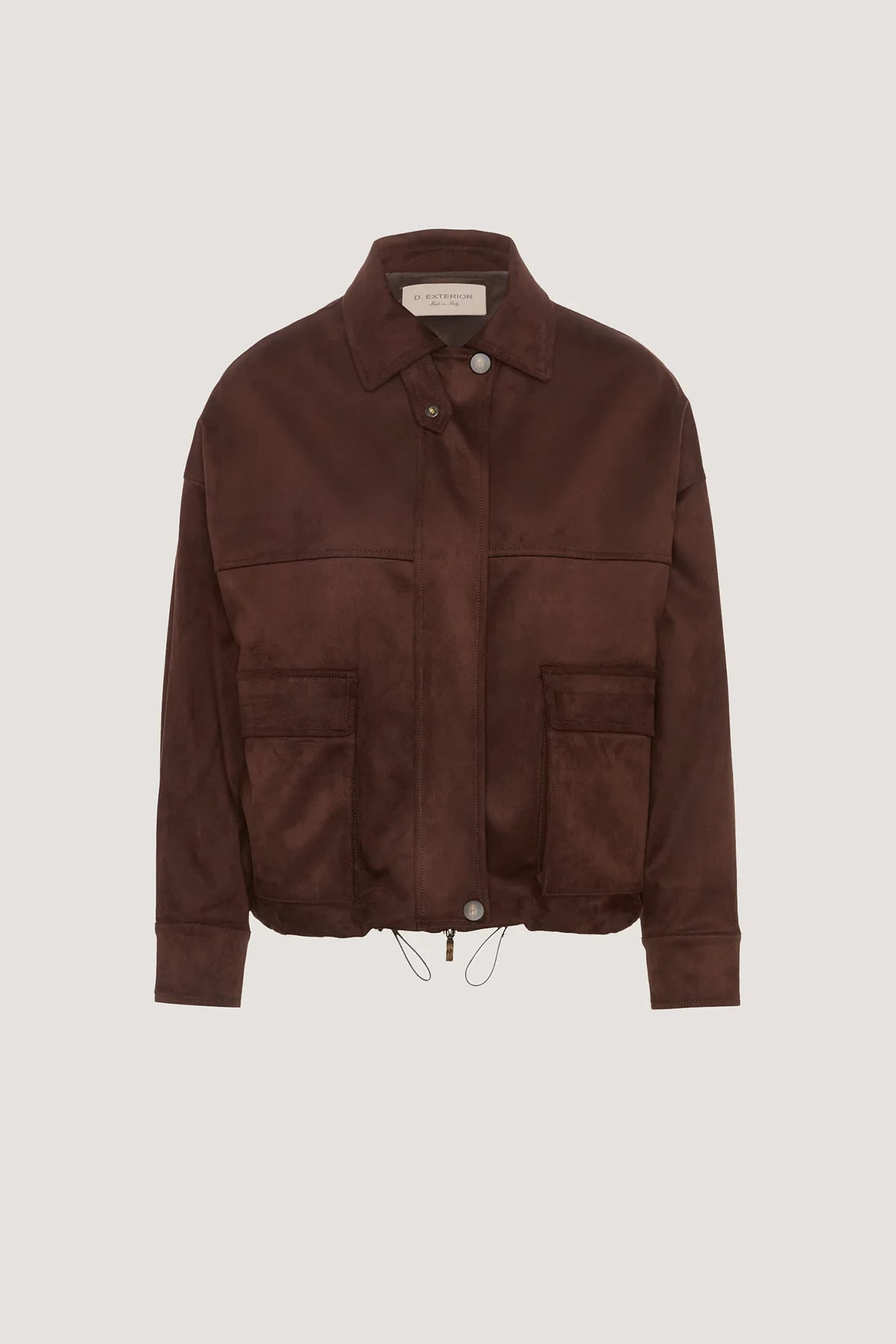 Giacca bomber in Vegan Leather con tasche Ciccolato