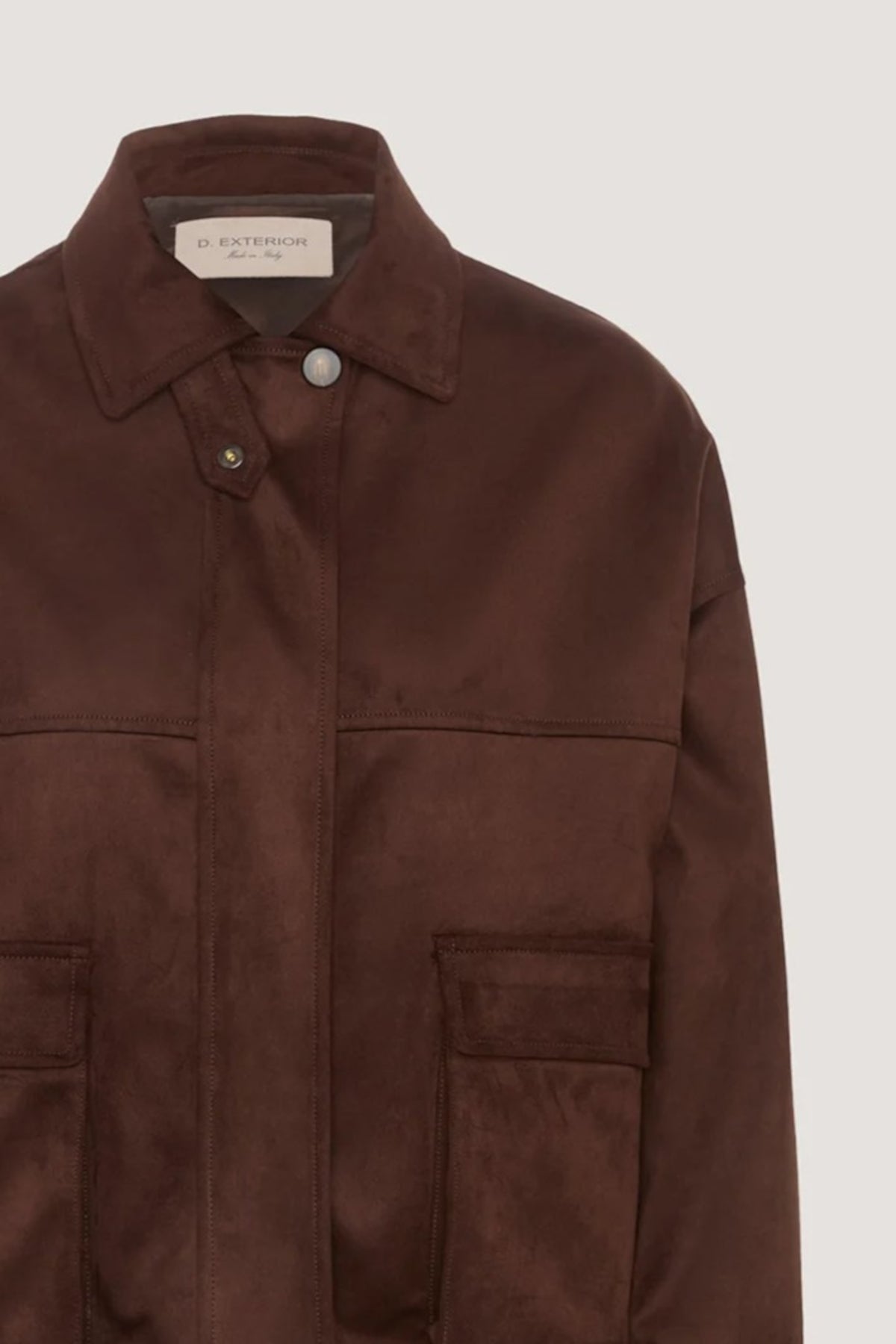 Giacca bomber in Vegan Leather con tasche Ciccolato