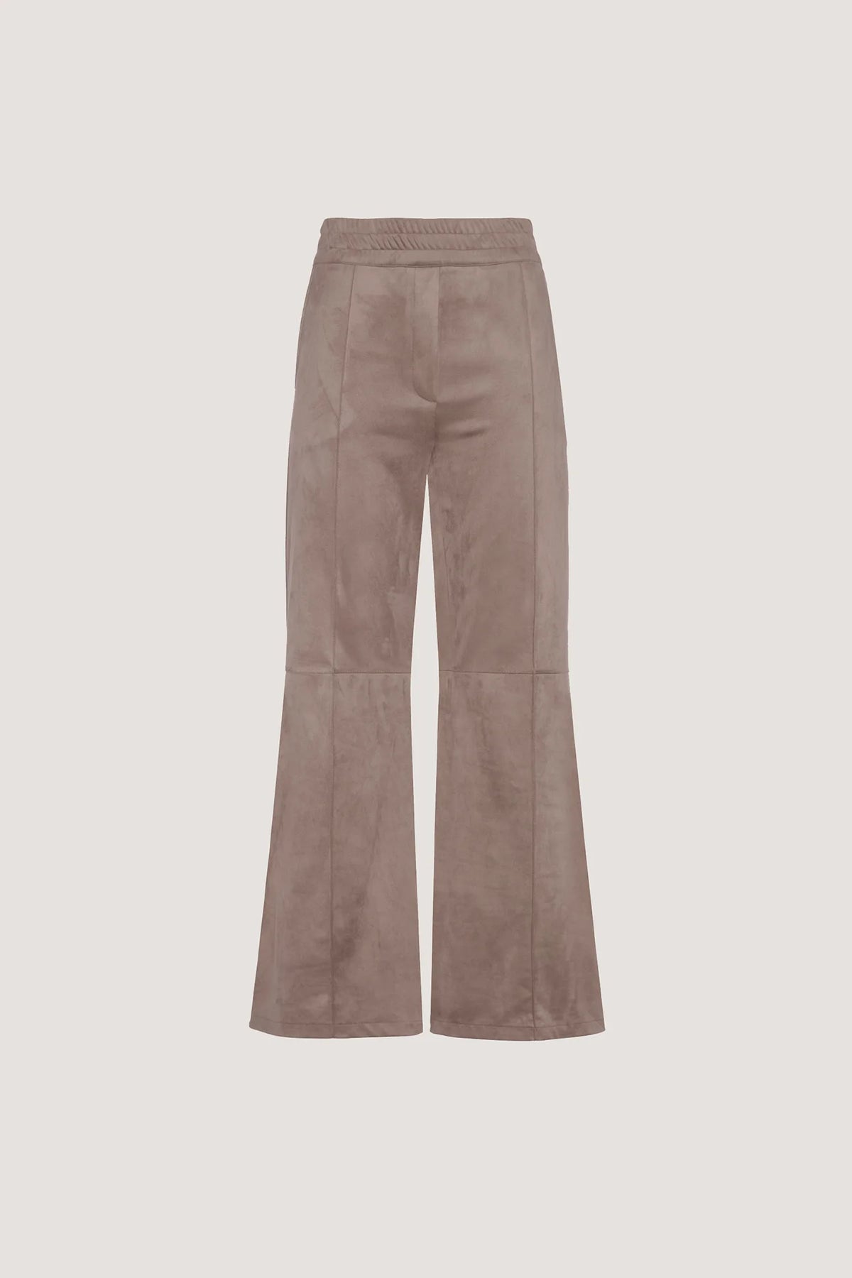 Pantalone a zampa in Vegan Leather Visone