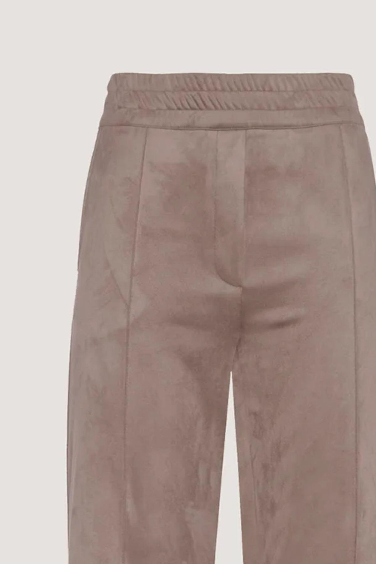 Pantalone a zampa in Vegan Leather Visone
