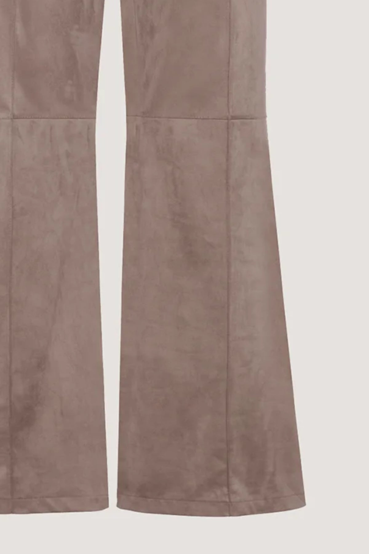 Pantalone a zampa in Vegan Leather Visone