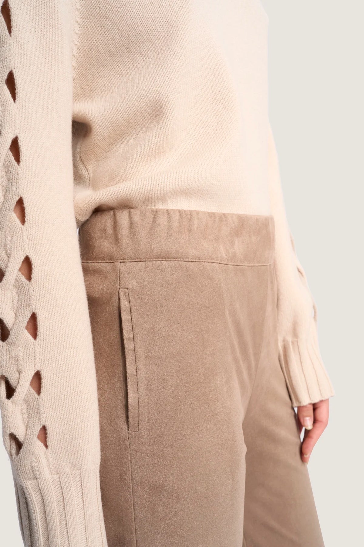 Pantalone dritto in Vegan Leather Castoro