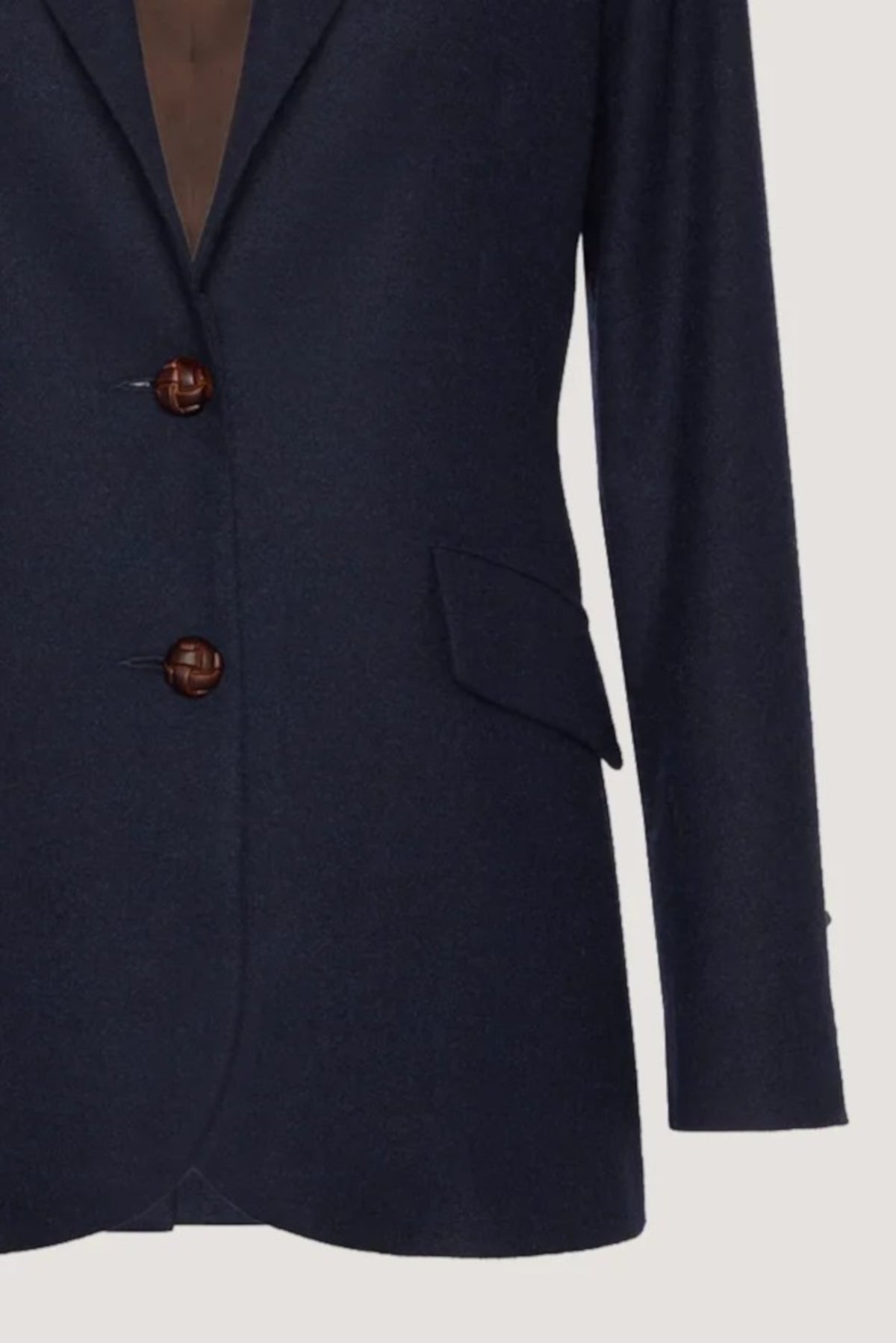 Giacca monopetto in Flanella melange Blu