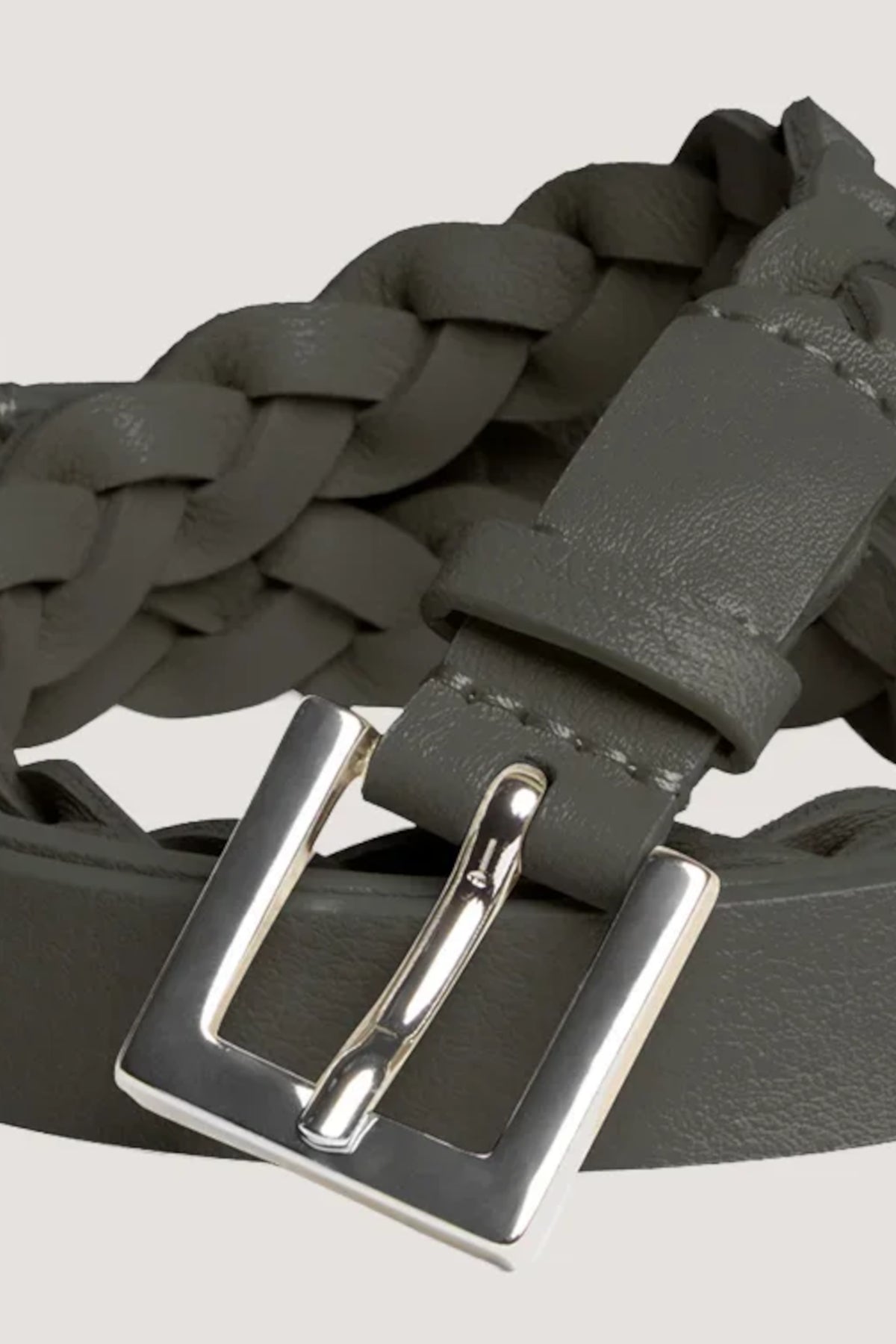 Cintura bassa intrecciata con passante Kaki