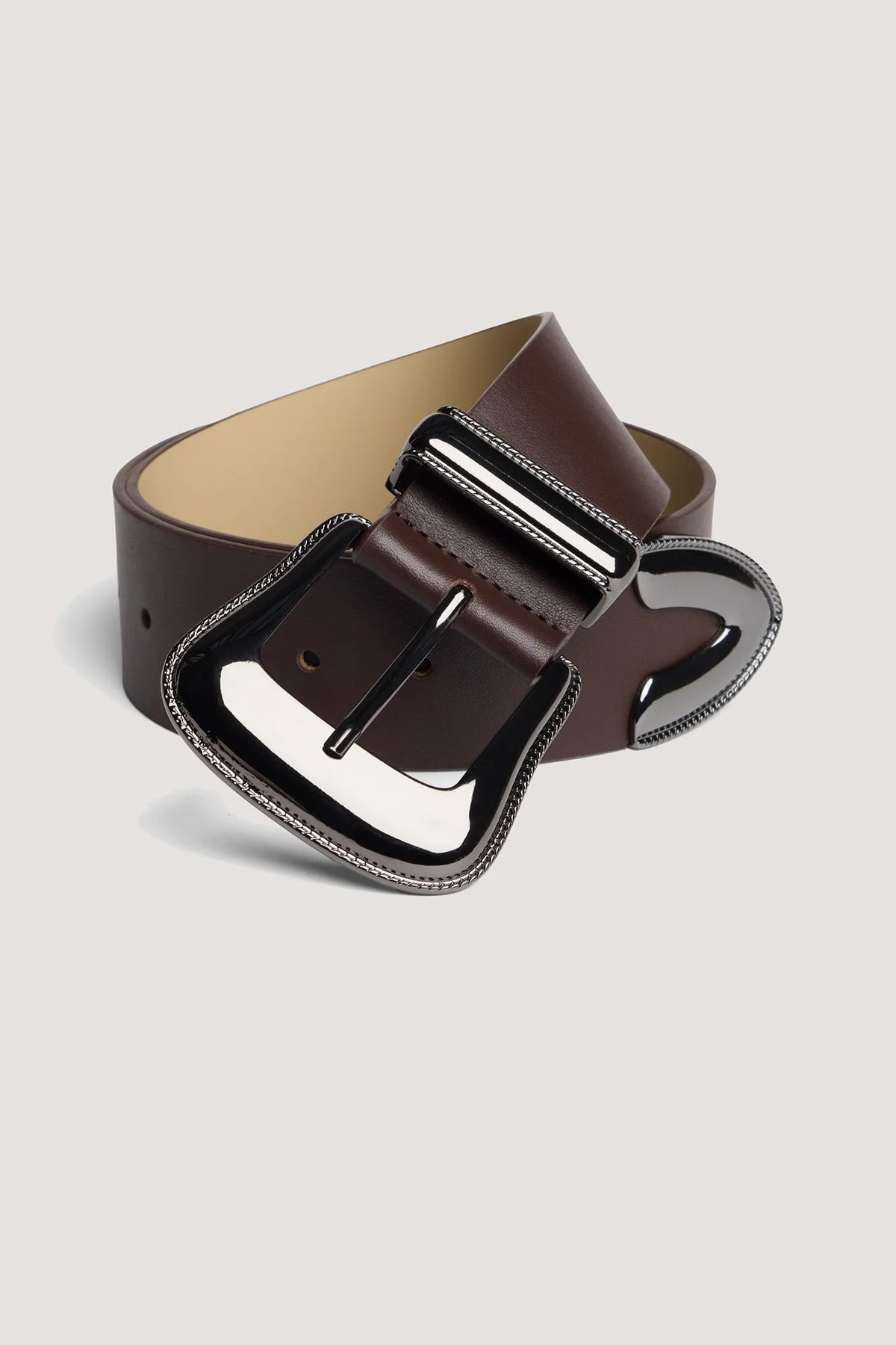 Cintura in suede con puntale e passante Caffè