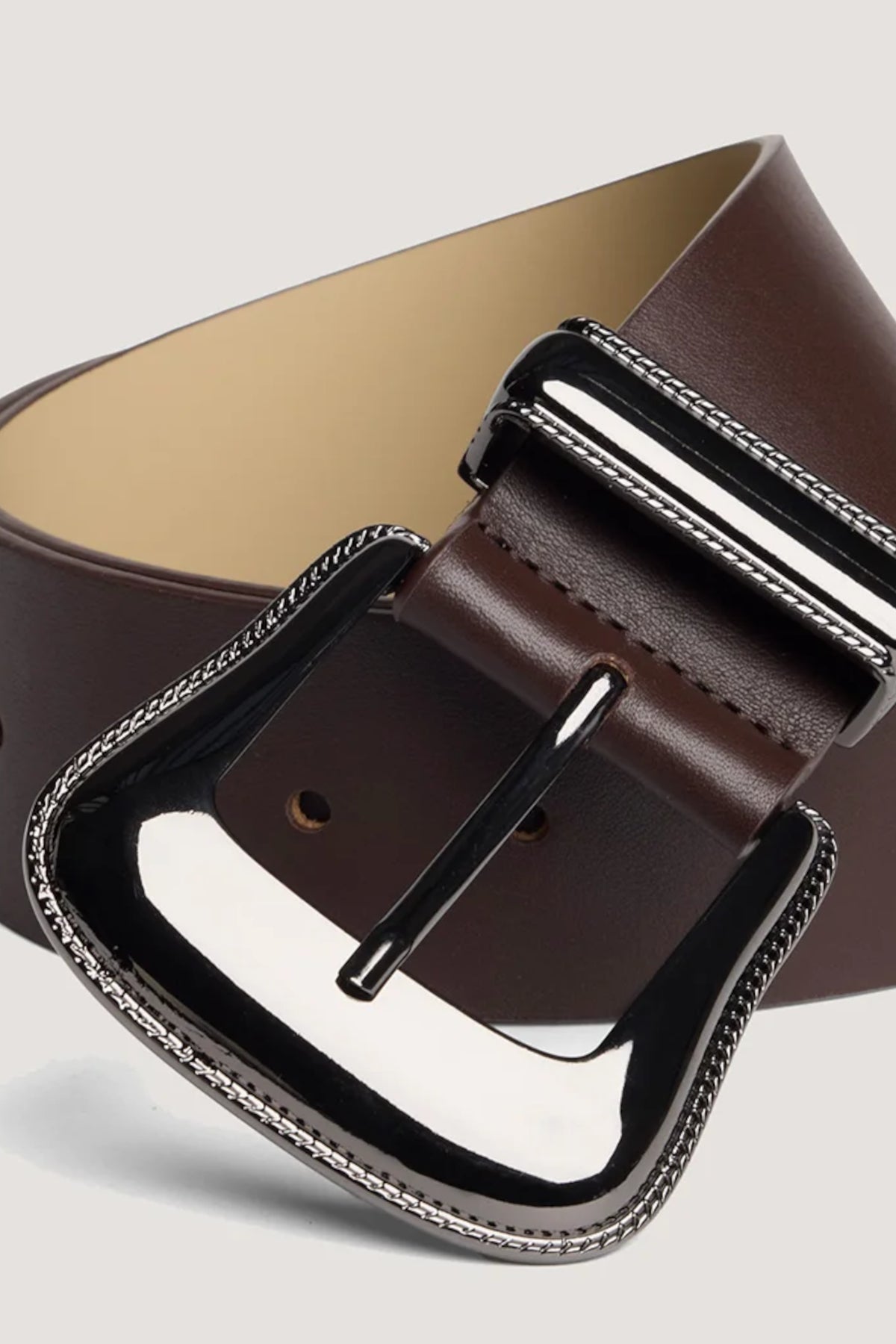 Cintura in suede con puntale e passante Caffè