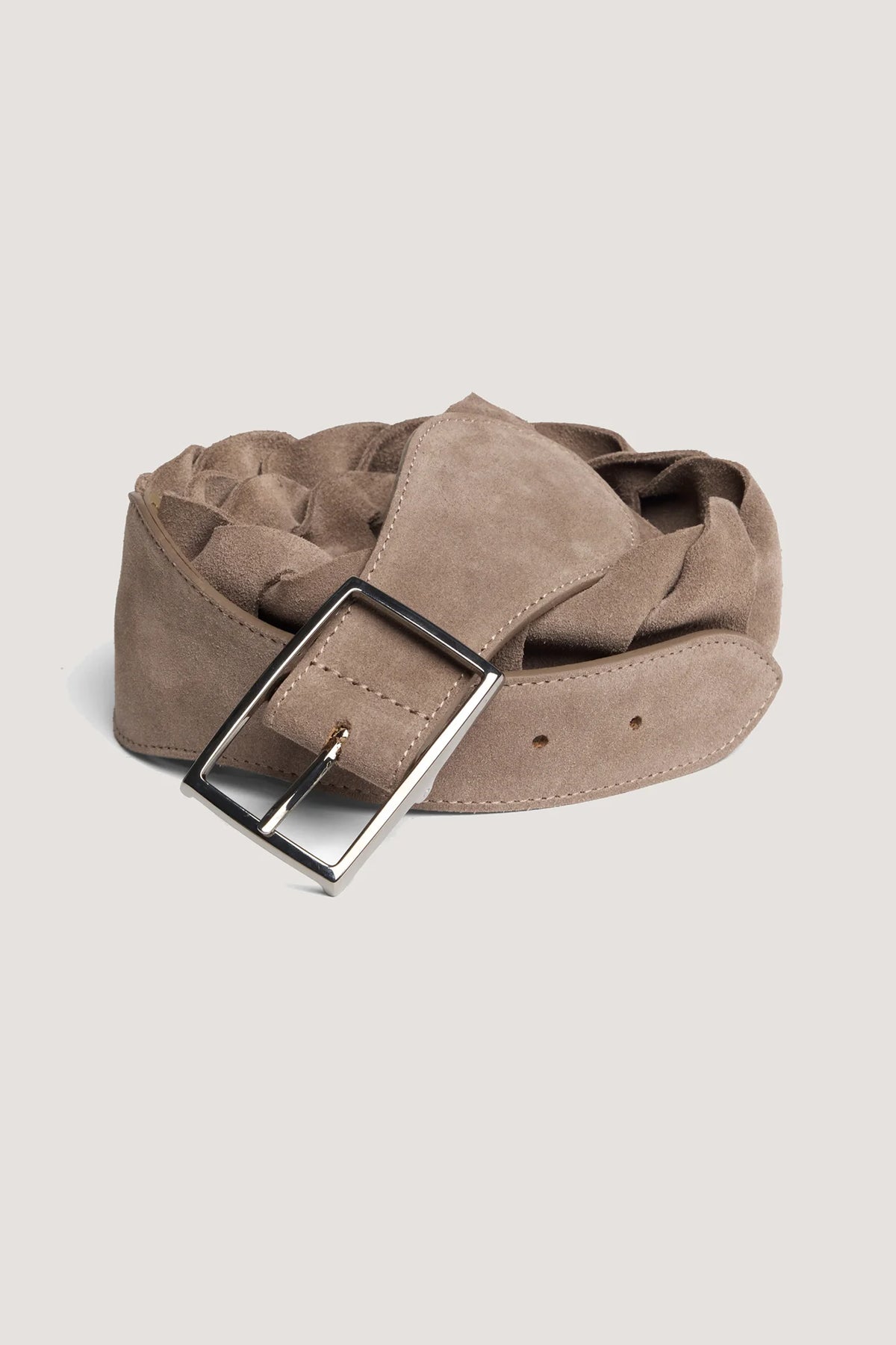 Cintura intrecciata in Suede Visone