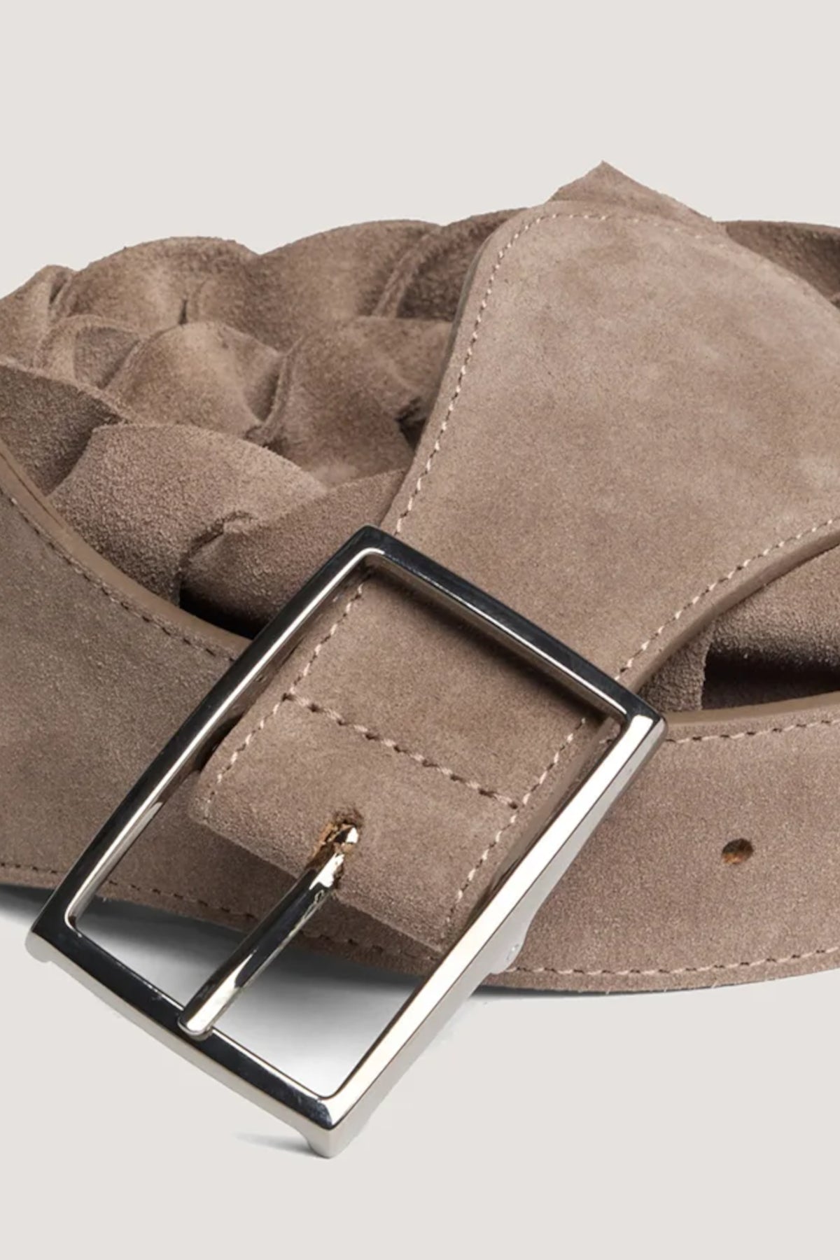 Cintura intrecciata in Suede Visone