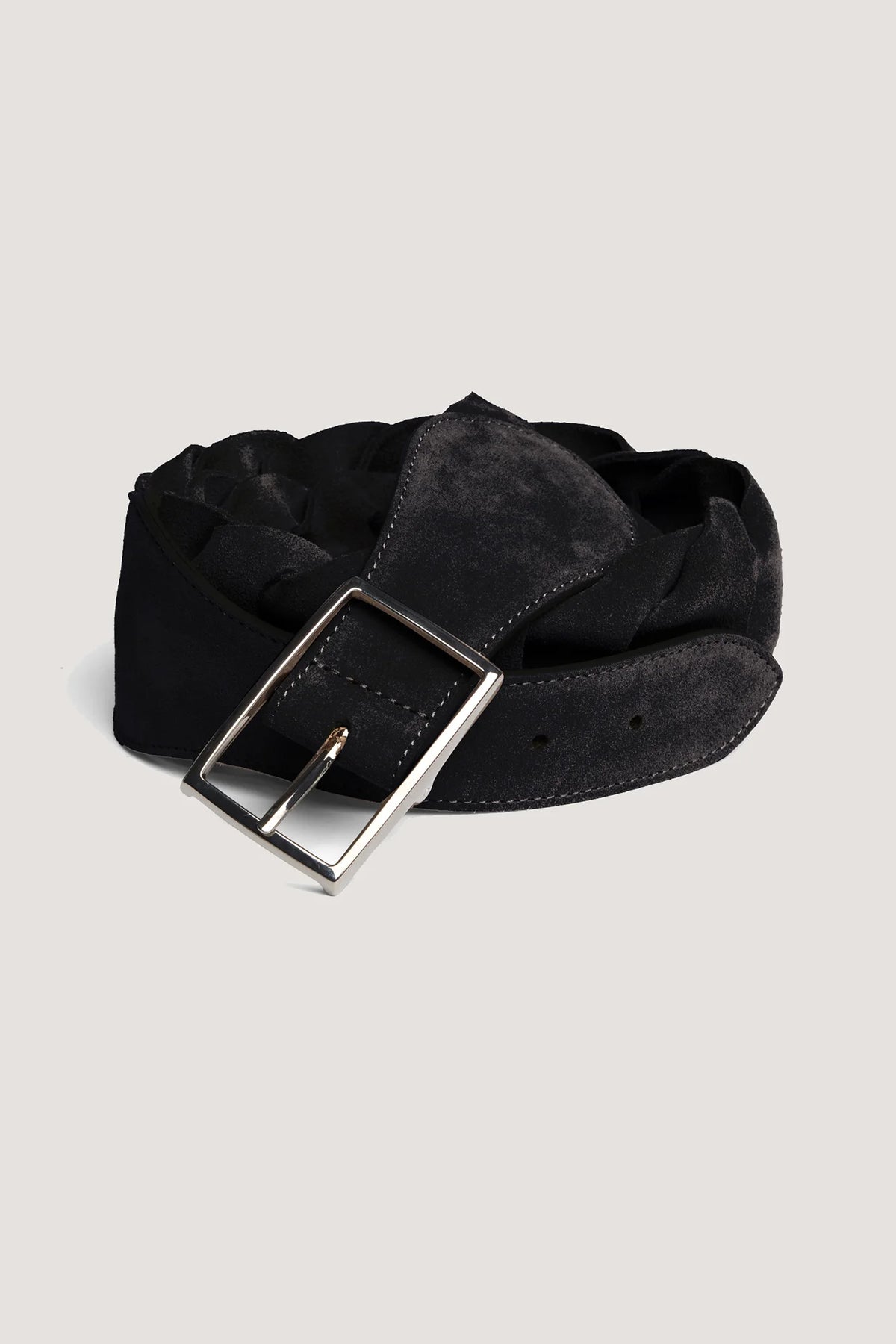 Cintura intrecciata in Suede Nero