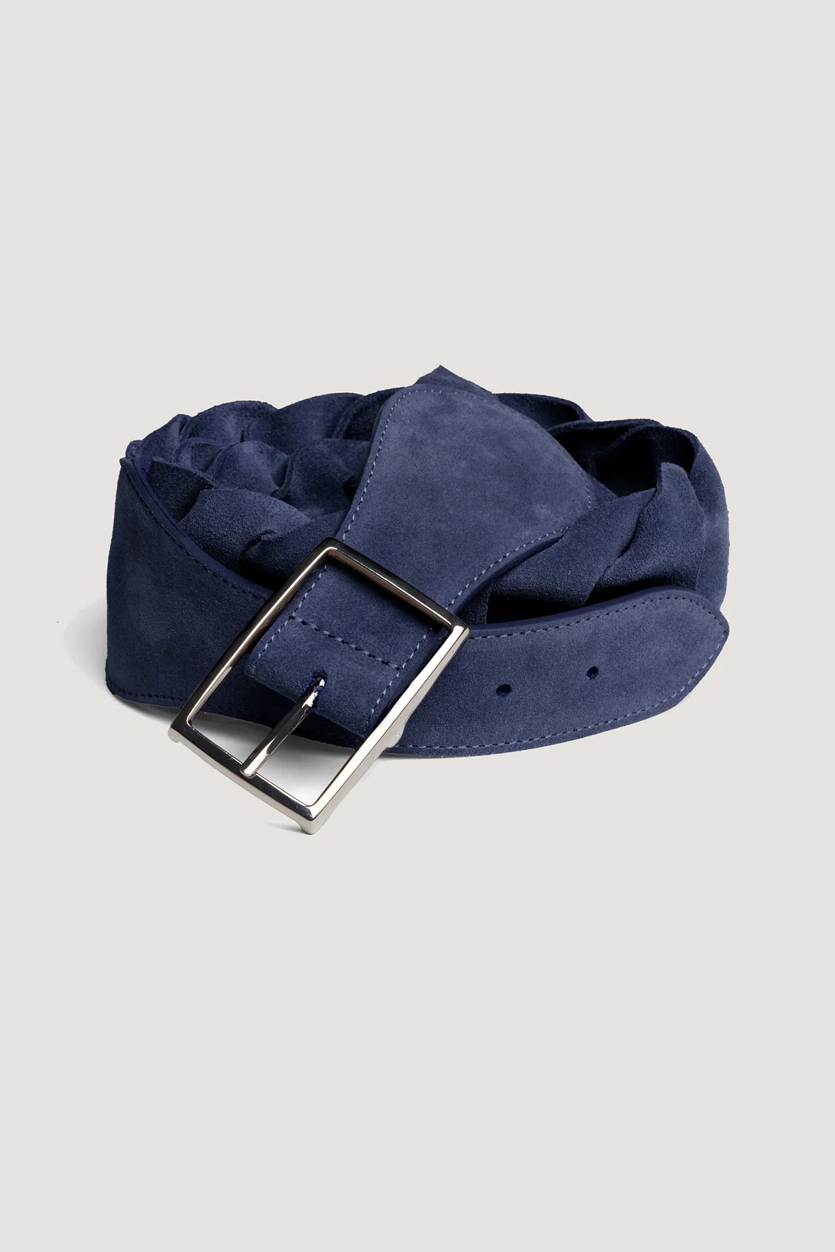 Cintura intrecciata in Suede Blu