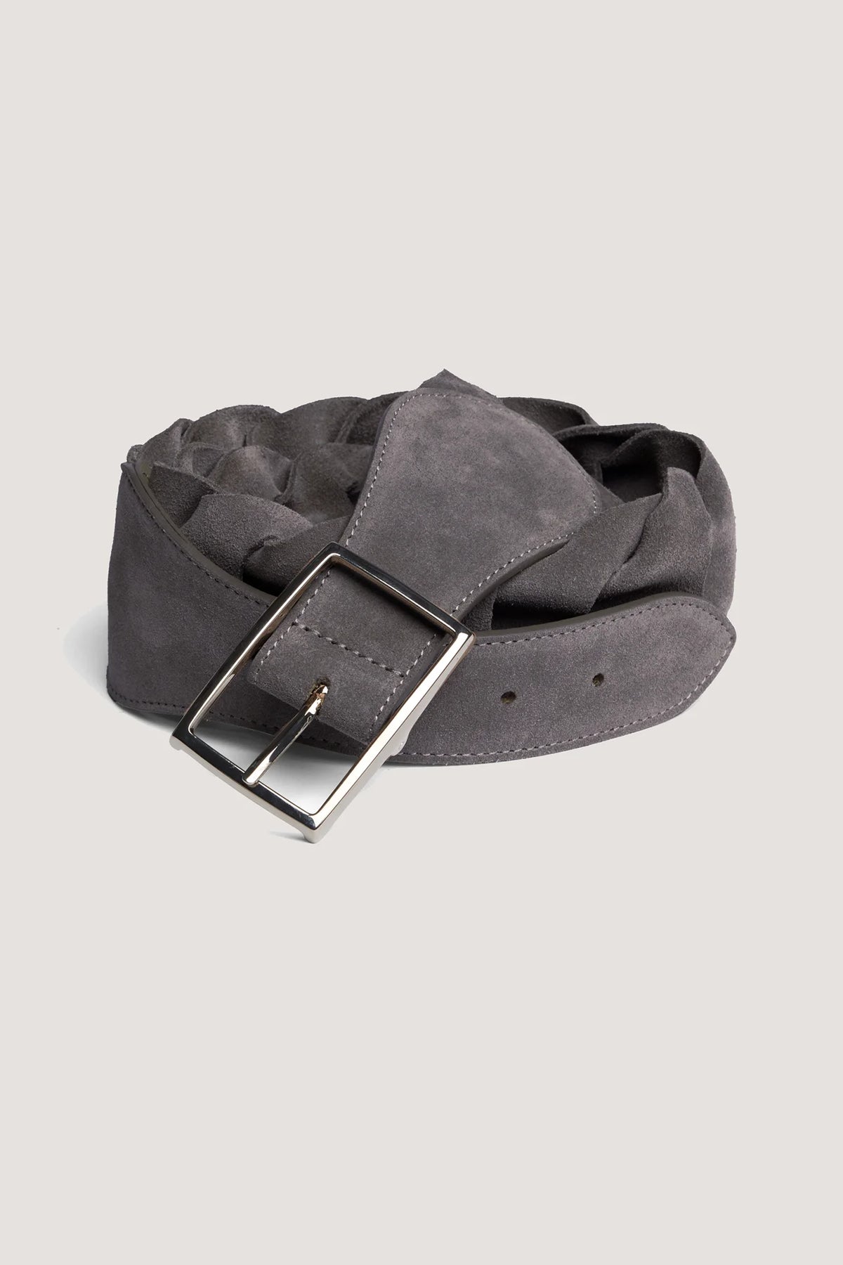 Cintura intrecciata in Suede Antracite