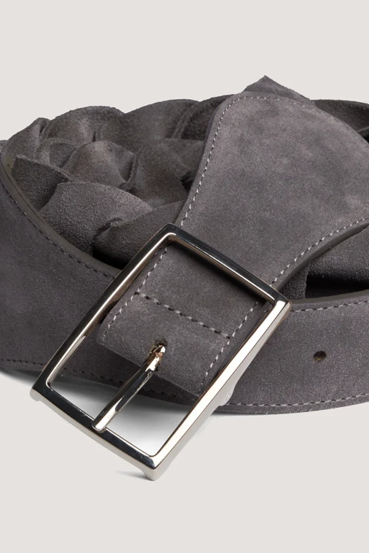 Cintura intrecciata in Suede Antracite